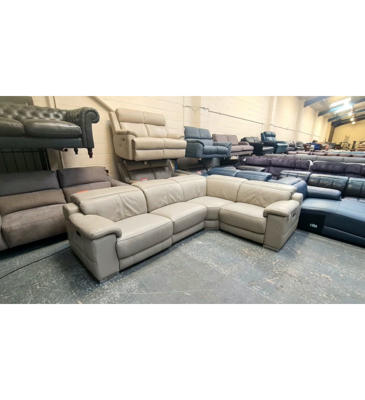 Leather sectional with 4 recliners deals